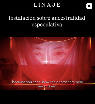 Video screen capture from Linaje exhibition by Quan Zhou