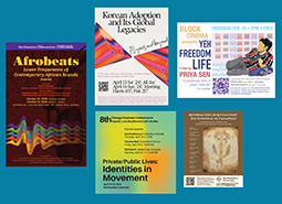 montage of posters from Northwestern humanities events