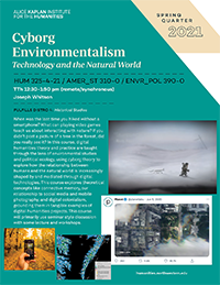 Joseph Whitson's course cyborg environmentalism course poster